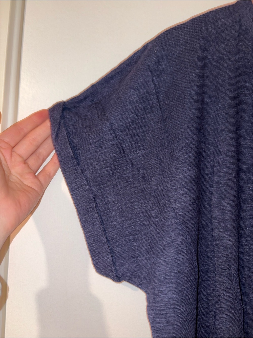 Eileen Fisher Relaxed Scoop Neck Rolled Short-Sleeve Tee in Deep Navy - Picture 5 of 8